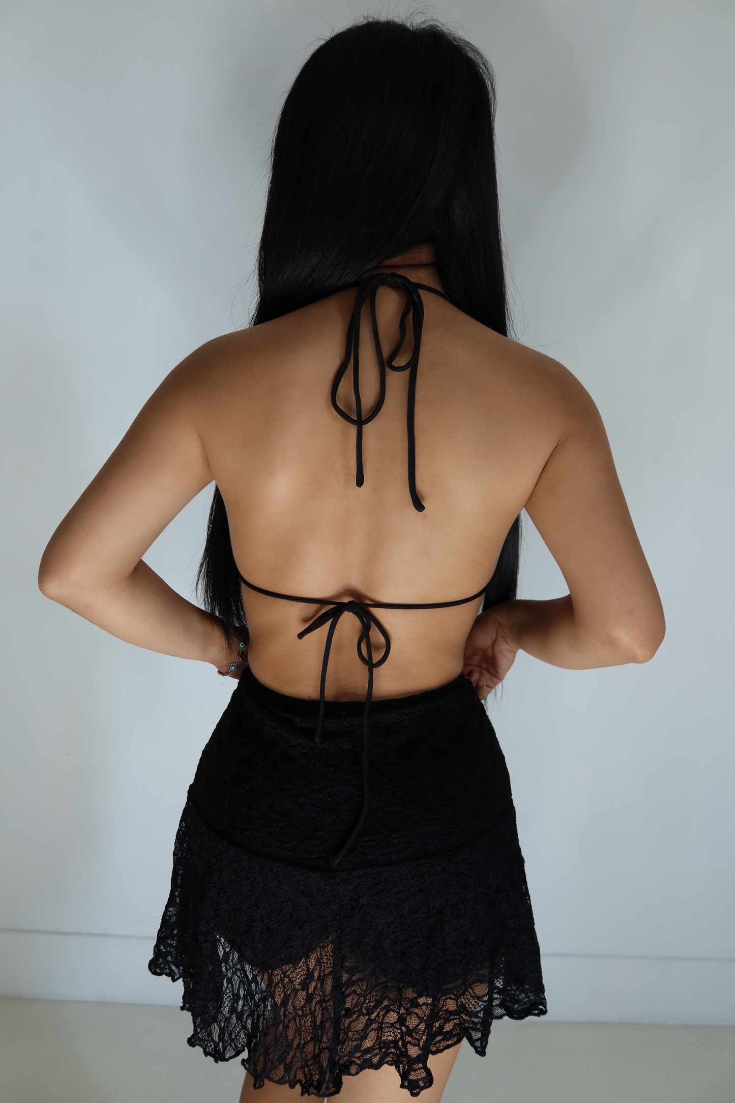 Cut out open back dress